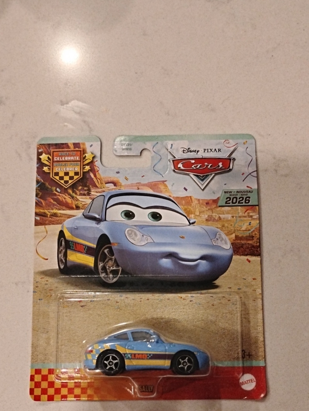 Pixar Cars Sally Light Blue Die-Cast Toy Car with Yellow & Orange Stripes